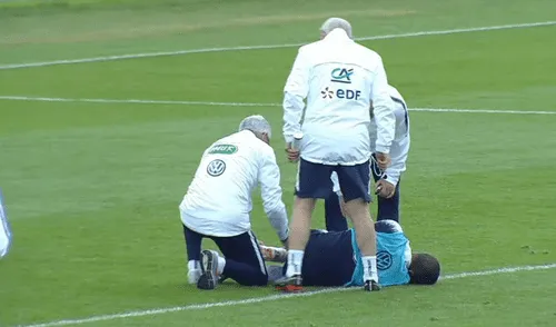 Kylian Mbappé sufrió lesión en el tobillo durante práctica de Francia [VIDEO]