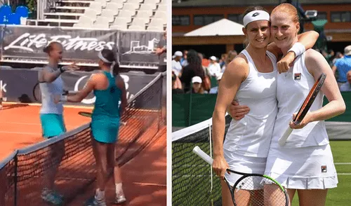 Novias se enfrentan en partido de tenis y emocionan con tierno saludo al terminar el duelo [VIDEO]