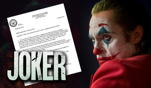 Las autoridades de los Estados Unidos temen que ocurra un atentado durante el estreno de Joker. Las autoridades de los Estados Unidos temen que ocurra un atentado durante el estreno de Joker.
