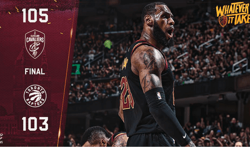 Cavaliers derrotó 105-103 a Raptors y están a un paso de la final en la Conferencia Este de la NBA