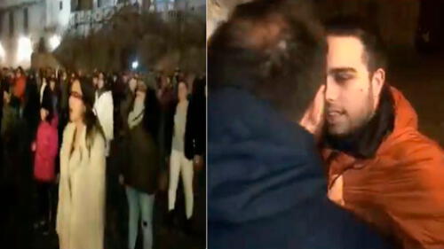 Daniel Mucientes fue reprendido por otros hombres que estaban en la Plaza del Obradoiro, en España. Foto: difusión Daniel Mucientes fue reprendido por otros hombres que estaban en la Plaza del Obradoiro, en España