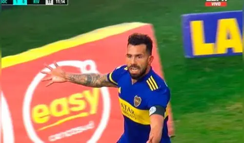 Carlos Tévez abrió el marcador en La Bombonera tras una palomita. Foto: captura/ESPN Carlos Tévez abrió el marcador en La Bombonera tras una palomita. Foto: captura/ESPN