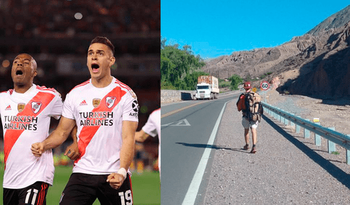 Hincha de River Plate viaja a pie desde Argentina para estar presente en la final de la Copa Libertadores Hincha de River Plate