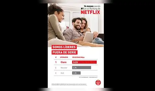 Claro se mantiene como el mejor proveedor de internet para ver Netflix 