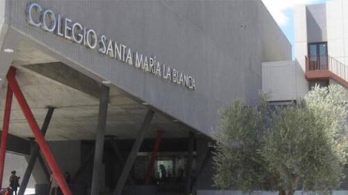 El colegio Santa María La Blanca de Madrid es donde enseñaba el profesor infectado con el COVID-19. (Foto: Cadena SER)