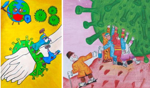 Pequeños artistas muestran como la primera línea de lucha trabaja duro para proteger a los vulnerables