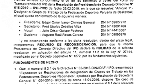 La última canasta: Documento oficial