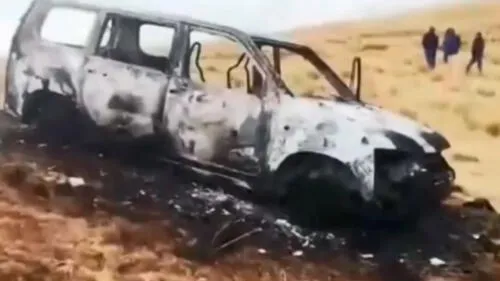 Hallan cinco cadáveres incinerados. Créditos: Captura América Televisión.