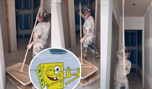 Video viral tiene más de 7 millones de vistas en la plataforma. Foto: captura de TikTok / @reyes..7 Joven intenta pintar techo de una casa y termina todo manchado por su inexperiencia