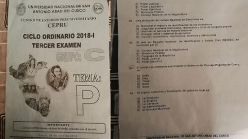  Error en examen de admisión a universidad de Cusco