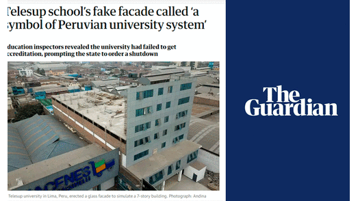 Universidad Telesup: Medio internacional expone caso de 'falsa fachada' 