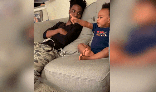 Facebook viral: Bebé asombra por fluida 'charla' con su padre [VIDEO]