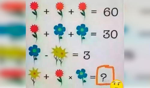 Facebook viral: ¿Logras hallar la respuesta de este problema? El reto matemático que casi nadie supera [FOTOS]