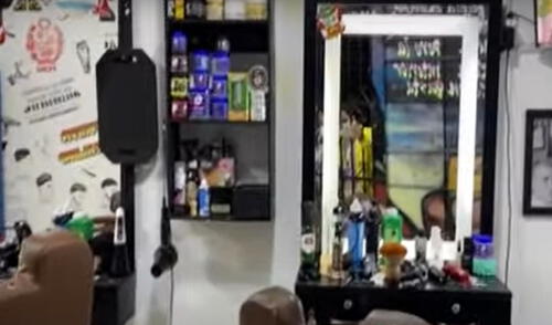 Delincuentes se llevaron varias pertenencias de la barbería. Foto: captura de Panamericana Televisión