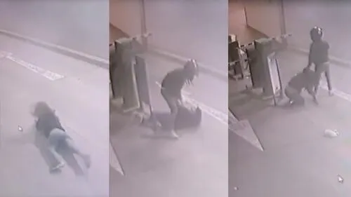 Víctima salió del trabajo cuando notó que la seguían, quiso ingresar al estacionamiento, pero fue atacada en la entrada. (Foto: Capturas de video)