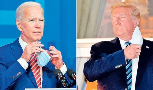 Campaña. Ambos candidatos continúan sus mítines. Foto: AFP Mientras Donald Trump y Joe Biden buscan votos claves, el coronavirus se dispara