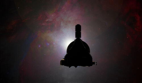 Representación artística de la nave New Horizons en el sistema solar exterior. Foto: NASA