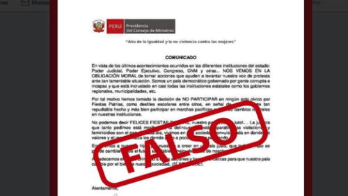 Fiestas Patrias: Presidencia desmiente comunicado sobre cancelación de celebraciones