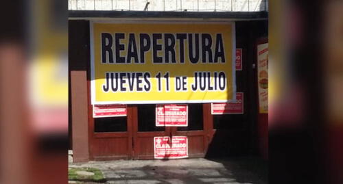 Discoteca clausurada anuncia su reapertura con letrero gigante. arequipa-discoteca