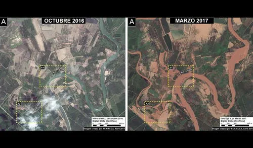 Imágenes satelitales muestran el antes y después de los ríos tras los desbordes [FOTOS]