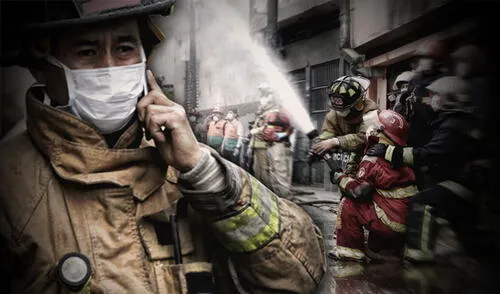Los hombres de rojo temen contraer el virus. Foto: Composición. Bomberos