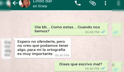 WhatsApp: La oddiaba por su terrible ortografía, pero cambió de opinión al ver su foto