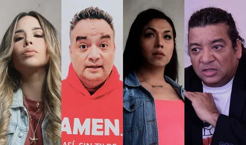 Gabriela Serpa, Jorge Benavides, 'Dayanita' y Carlos Vílchez fueron algunos actores del elenco que apoyaron las protestas. Foto: composición de La República