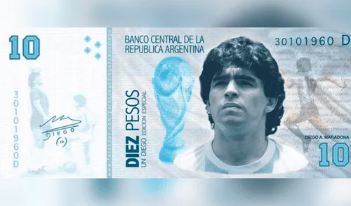 Fanáticos proponen crear un billete con el rostro de Diego Maradona