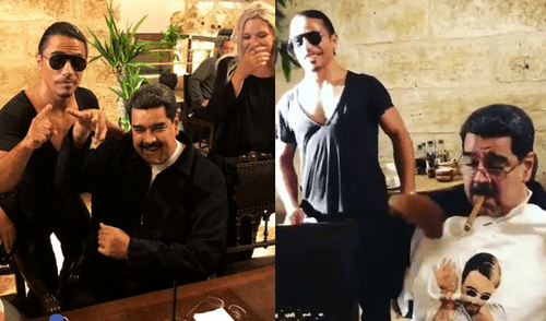 Con habano y degustando jugosa carne, Maduro asiste al restaurante más caro del mundo [VIDEO]