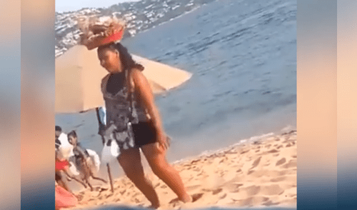 Facebook viral: vendedora ambulante realiza sexy baile en la playa y se roba las miradas [VIDEO]