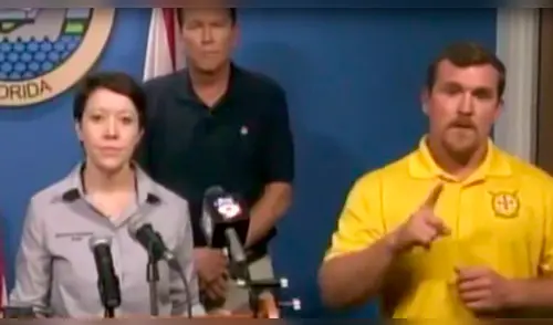 YouTube: intérprete de señas habla de osos y monstruos en conferencia de prensa por el huracán Irma [VIDEO]