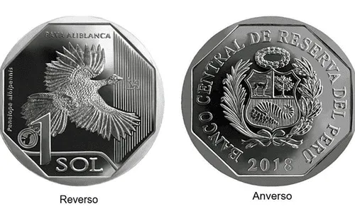 Moneda alusiva a la Pava Aliblanca. Foto: BCRP BCRP, moneda Pava Aliblanca