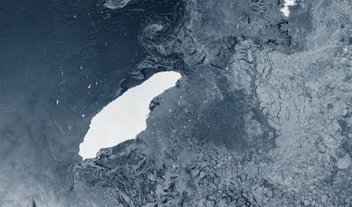 Iceberg A68 captado por la Agencia Espacial Europea en julio de 2020. Foto: ESA