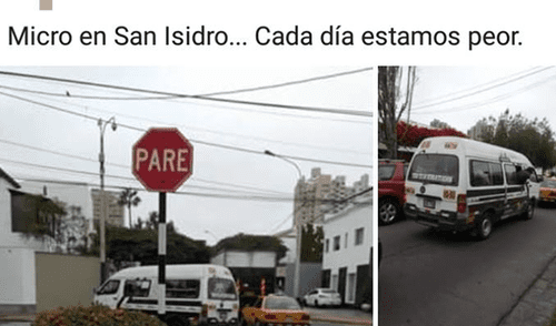 Vía Facebook: Vecinos de San Isidro se quejan de una combi y son punto de burlas FOTOS]