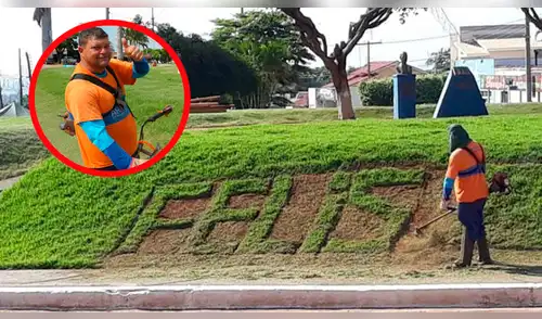 Facebook viral: jefes de jardinero que escribió "felis navidad" en césped lo defienden de críticas [FOTO] 