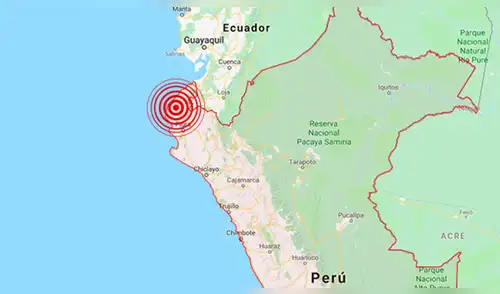 IGP registró sismo de magnitud 5.7 en Tumbes 