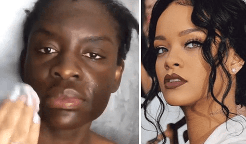 Facebook viral: chica afroamericana se convierte en Rihanna gracias al poder del maquillaje [VIDEO]