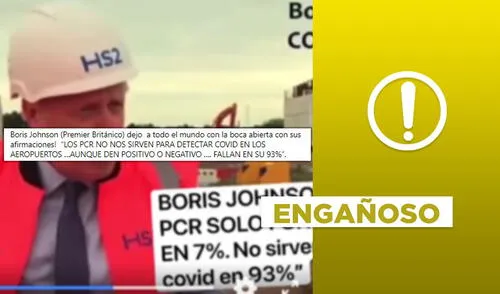 No, Boris Johnson no dijo que las pruebas PCR “no sirven” para detectar la COVID-19. Foto: composición Verificador de La República.