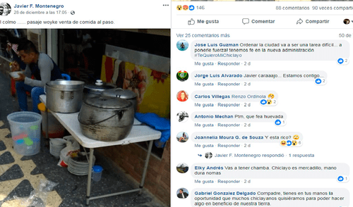 Ambulantes preparan comida en pleno centro de Chiclayo