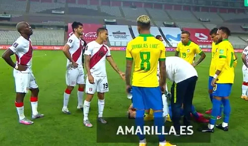 Carlos Zambrano fue expulsado tras agredir a Richarlison de un codazo. Foto: captura de Movistar Deportes