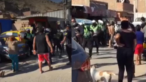 Según la Policía, los vecinos del asentamiento humano Cerro Pacífico no cumplen la orden de aislamiento. (Foto: Captura de video / América Noticias) los olivos