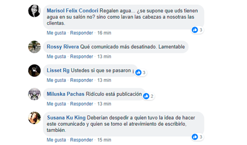 Facebook: peluquería de San Juan de Lurigancho genera indignación por comunicado sobre el aniego y damnificados Facebook: peluquería de San Juan de Lurigancho genera indignación por comunicado sobre el aniego y damnificados