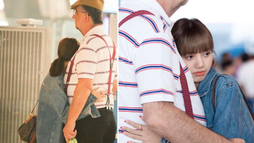 BLΛƆKPIИK: Lisa captada por fans en el aeropuerto junto a su padrastro, el chef Marco Brüschweiler.  Noviembre 2019.