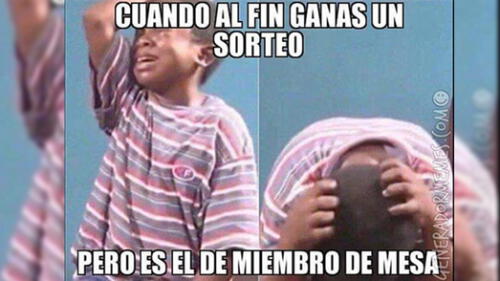Los mejores memes del sorteo de miembros de mesa. Fuente: Redes Sociales