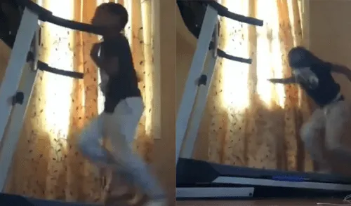 YouTube viral: Niño intenta ejercitarse con máquina para correr y todo termina de la peor manera [VIDEO]
