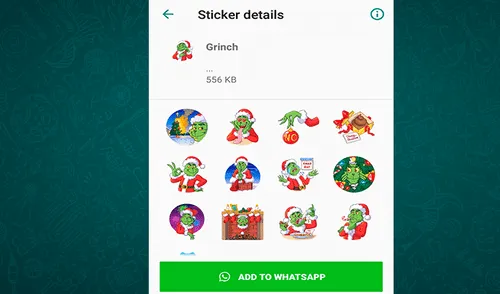 WhatsApp: con este truco podrás descargar gratis los stickers de 'El Grinch'