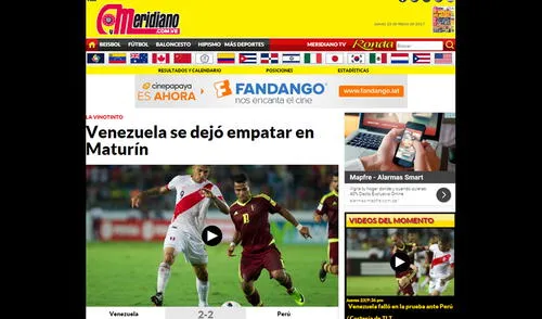 Revisa las portadas de los diarios de Venezuela tras el empate 2-2 entre la vinotinto y Perú | FOTOS Revisa las portadas de los diarios de Venezuela tras el empate 2-2 entre la vinotinto y Perú | FOTOS