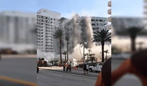 YouTube: impresionante momento en que edificio colapsa en Miami Beach