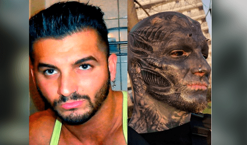 Vía Facebook: hombre se hizo tatuaje en el rostro y ahora luce irreconocible [FOTOS]