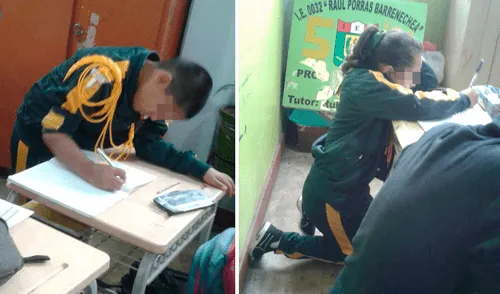 Denuncian falta de sillas en escuela de Ate Vitarte. Foto: difusión